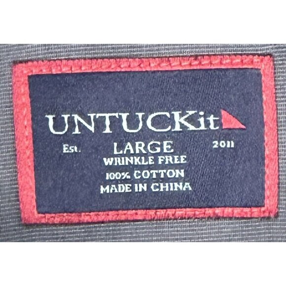 UNTUCKit Mens Button Up Shirt Wrinkle Free Cotton Sanglovese 03046 Grey Sz Large - Picture 6 of 13
